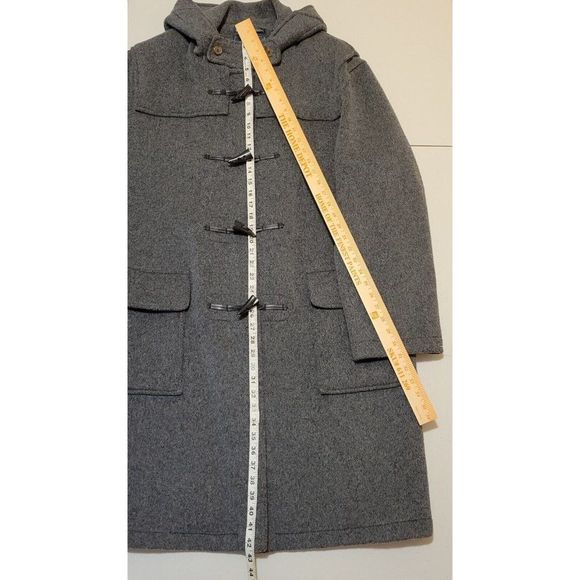 GLOVERALL MEN'S / WOMEN'S GRAY DUFFLE COAT WOOL ENGLAND SIZE US46 / EUR 56 #970 - Picture 8 of 15